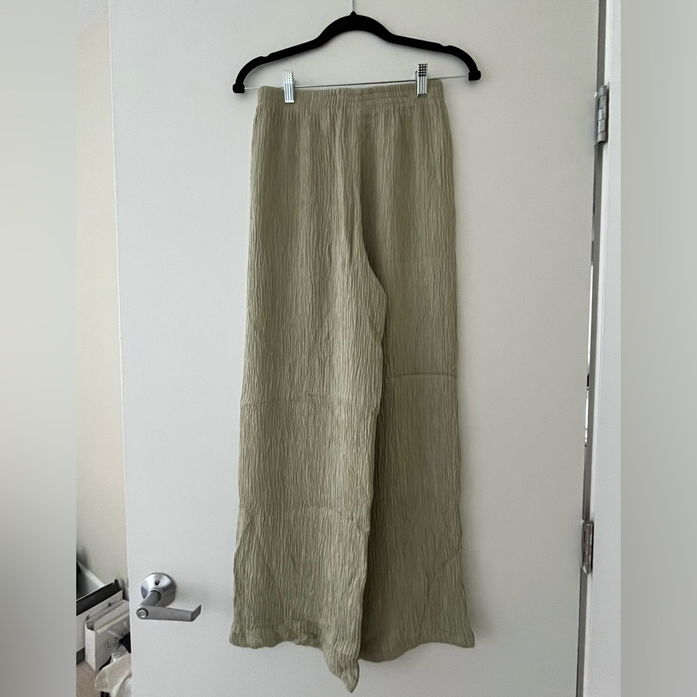 Sage green flowy pants